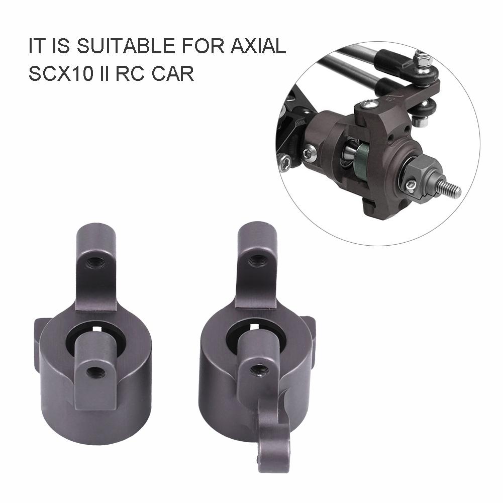 Metal Accessory Front C Hub Carrier Steering Knuckle for   SCX10 II RC Car (Black)
