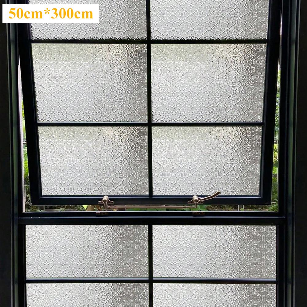 Retro Window Film Glass Sticker Decorative Pattern Frosted Removable Glass Window Film Cling Electrostatic Adsorption Sticker