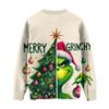 Ladies' Fashionable Casual Long Sleeved Christmas Cute Printed Round Neck Knitted Yarn