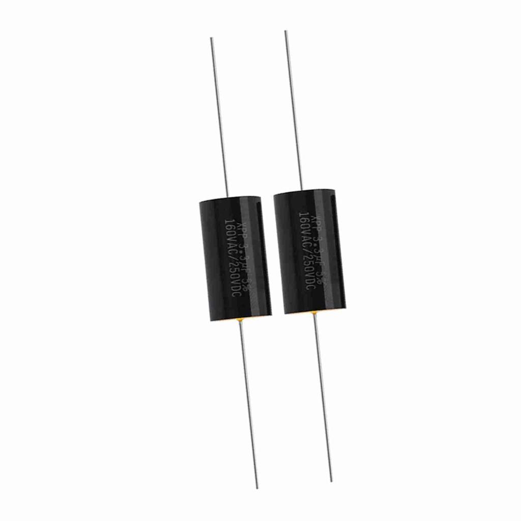 2PCS Capacitor Frequency Divider Capacitance Audio Speaker Capacitor (3.3uF)