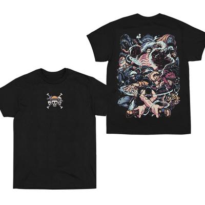 Miniso ONE PIECE Men's and Women's T-shirts Luffy Zoro Yamato Anime High-quality Casual Sports Fitness Short Sleeves