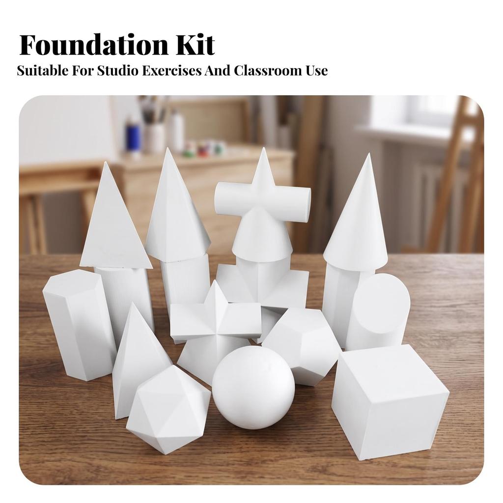 16 Pieces Plaster Study Models Matte Sketch Geometric Model Small for Classroom