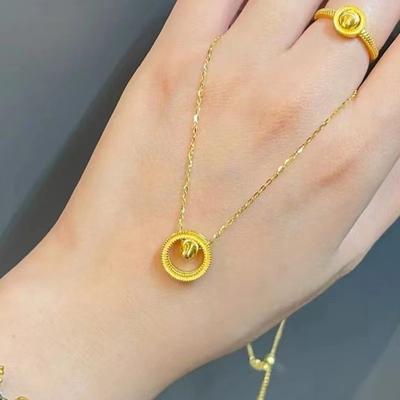 Die Zeit kommt und geht, Ring-Halskette, Damenmode-Transferperlen, Anhängerschmuck, Nischen-Ins-Stil Temperament Schlüsselbein
