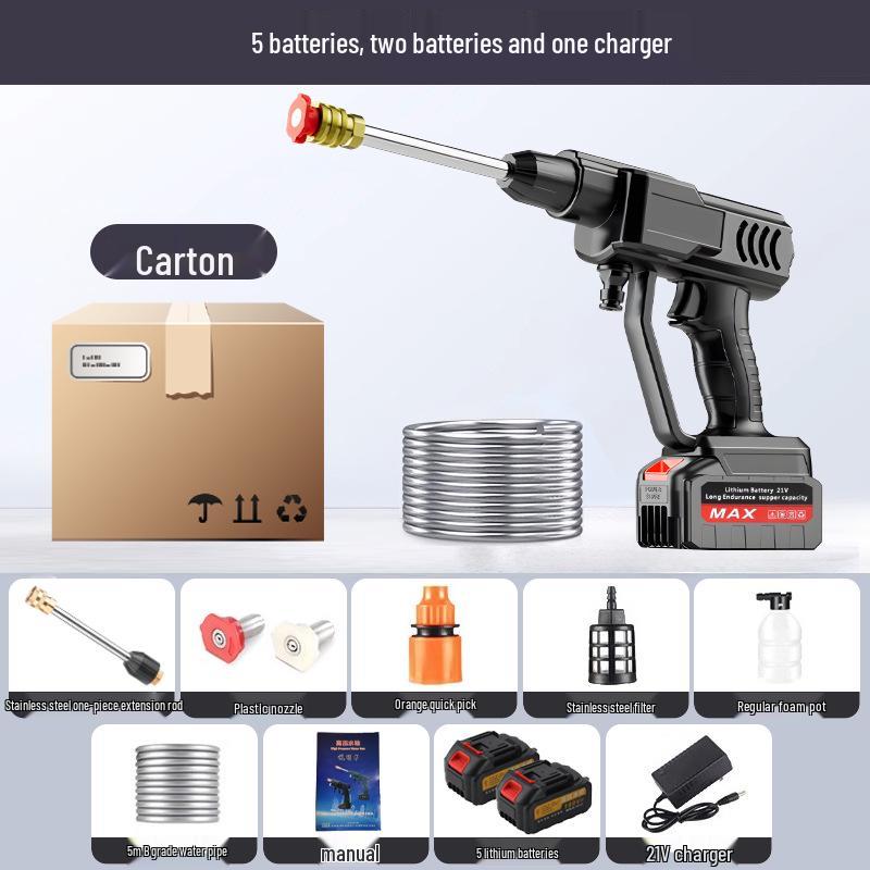 Portable High-Pressure Cordless Car Washing Gun with Lithium Battery