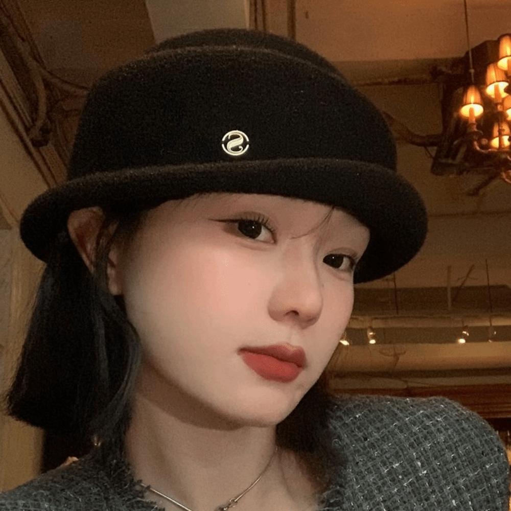 Camellia Flower Hepburn Style Topper Hat Bow Women Formal Hat Retro Wool Fisherman Hat  Travel