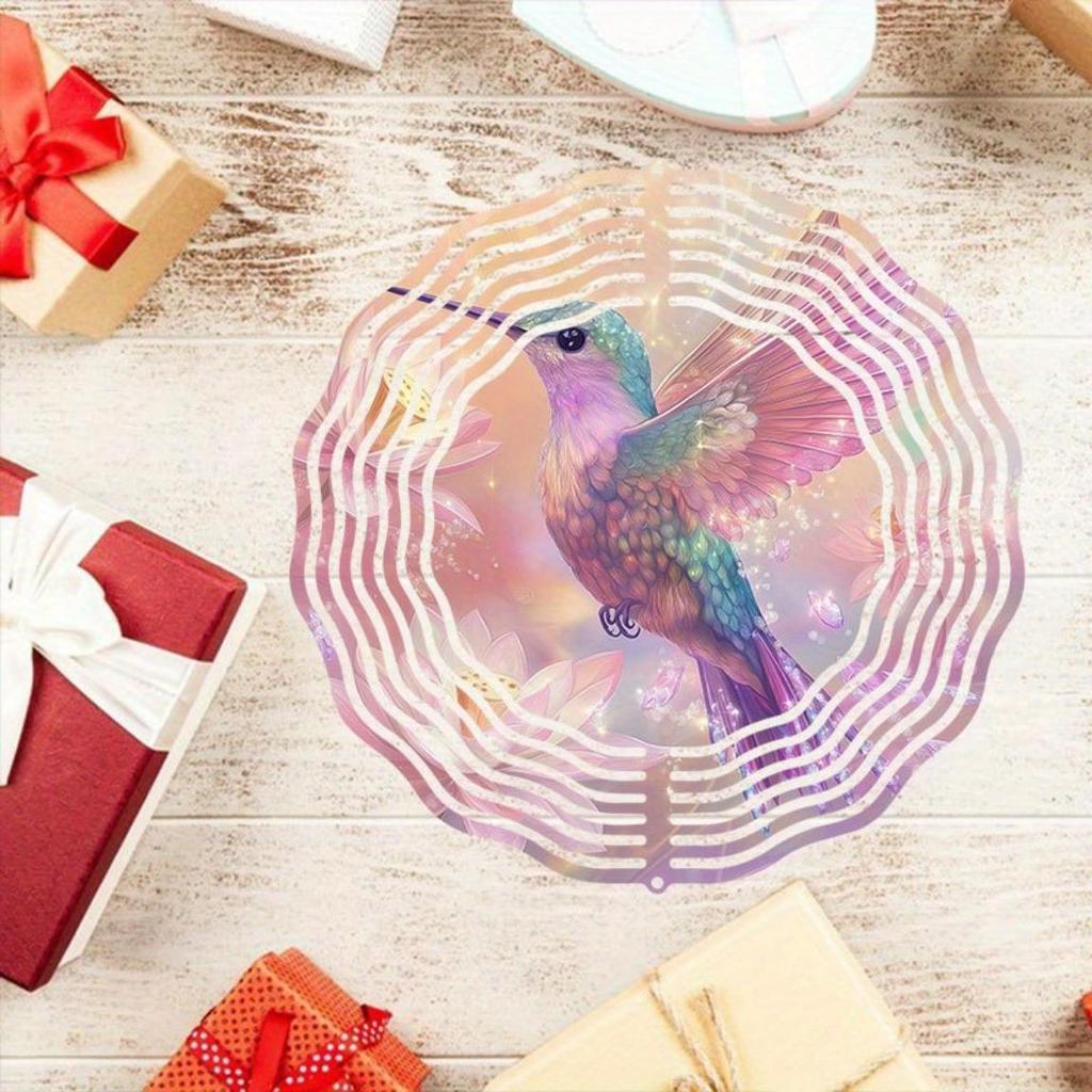 Kaijit - Beautiful Hummingbird Wind Spinner, Outdoor Garden Decor with Infinite Rotation | Wind-Powered Hanging
