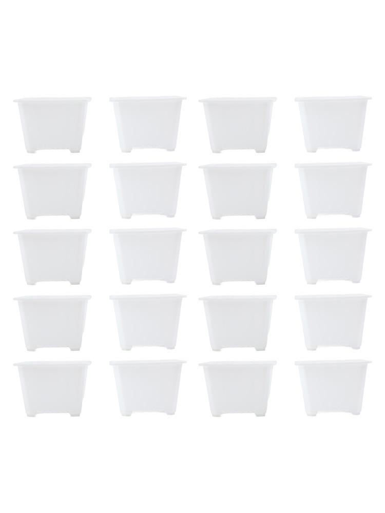 

Plastic Square Flower Pots for Balcony and Patio with Bottom Drainage for Herbs Flowers For Outdoor Use 16 12 12cm білий