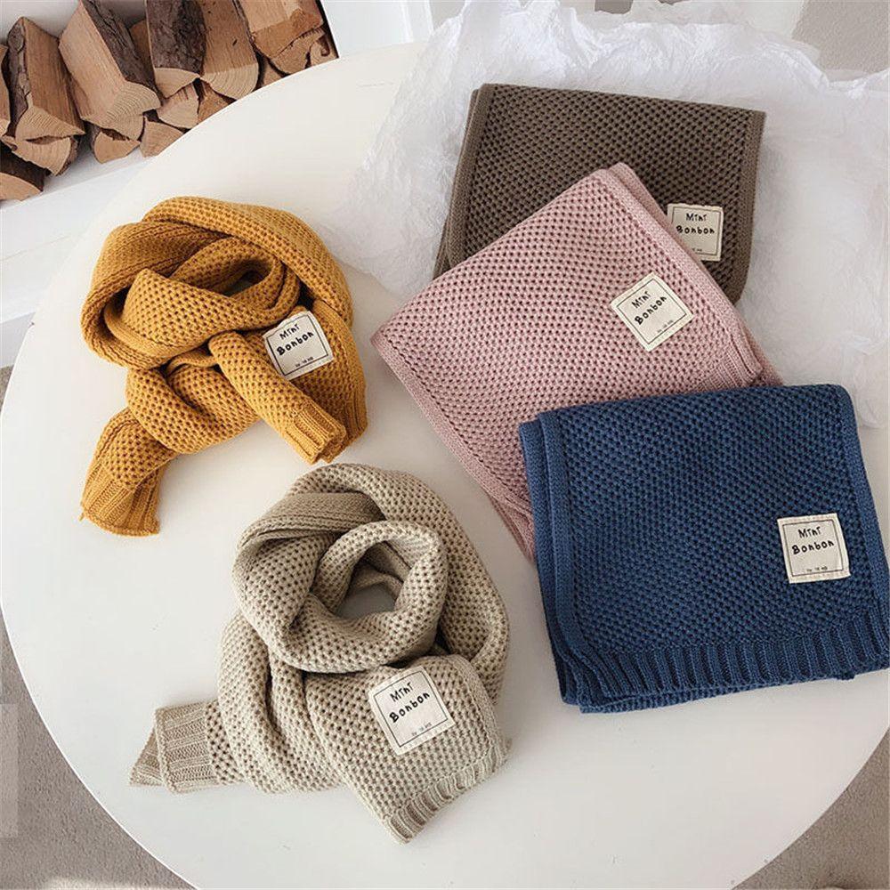 

Boys Girls Autumn Winter Soft Warm Neck Warmer Kids Scarf Cotton хакі