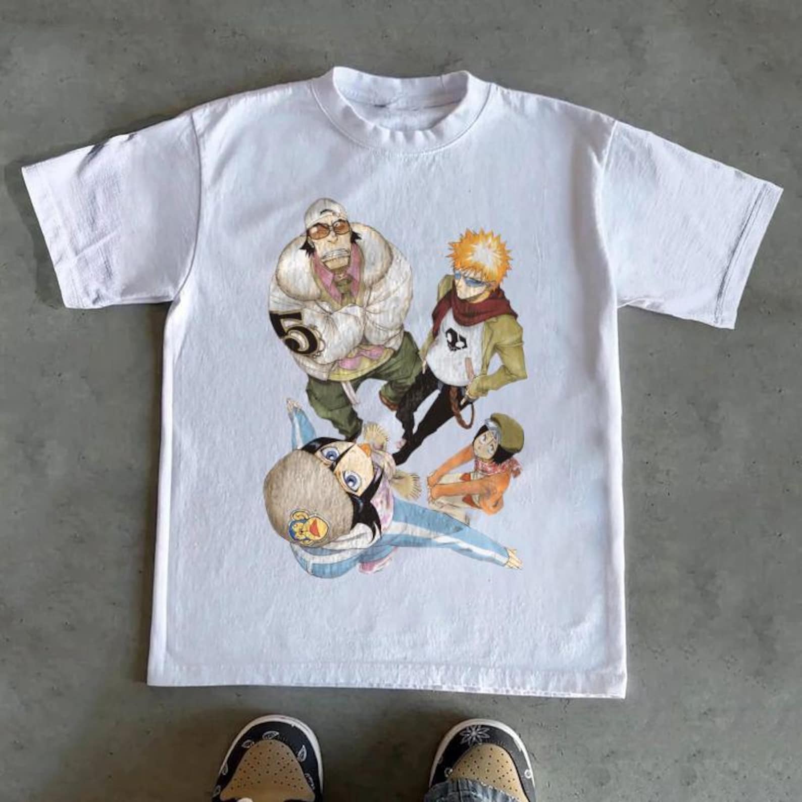 Bleach Inspired Vintage Anime Shirt, Ichigo & Rukia Graphic Tee, Soul Reaper Manga Style, Unisex 2XL