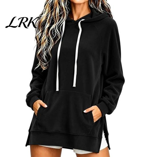 Lady Hooded Sweatshirt Women Velvet Hoodie with Kangaroo Pocket, Long Sleeve Pullover Casual Sweatshirt, Loose Drawstring Top for Fall Winter S