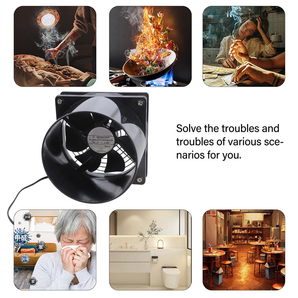 12V Solar Powered Exhaust Fan Efficient Cooling for Attics Greenhouses RVs with 10W Panel and ABS Material