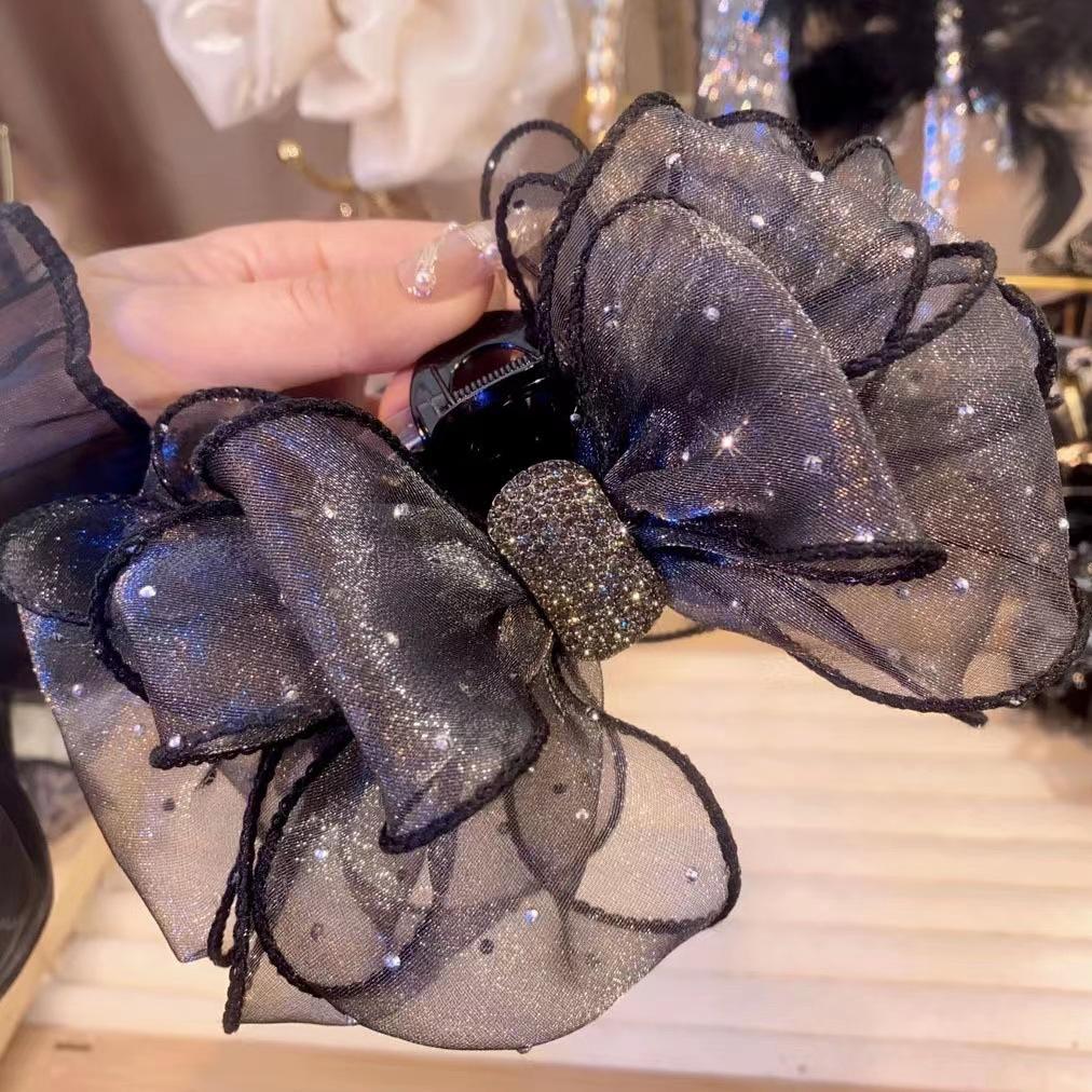 Double Sided Bow-Knot Grab Clip Hairpins Big Size Bow Velvet Hair Claws Korean Hair Clip Hair Style Accessories Fashion Barrette