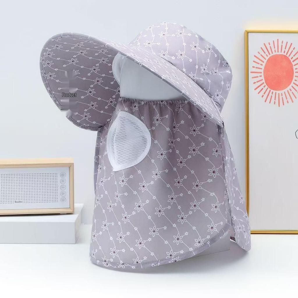 Women's Sun Protection Wide Brim Hat with Face Mask - UV Protection for Summer Activities