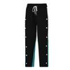 Men's Funky Pants Casual Colour Block Button Trousers Sweatpants Men's Straight Legs