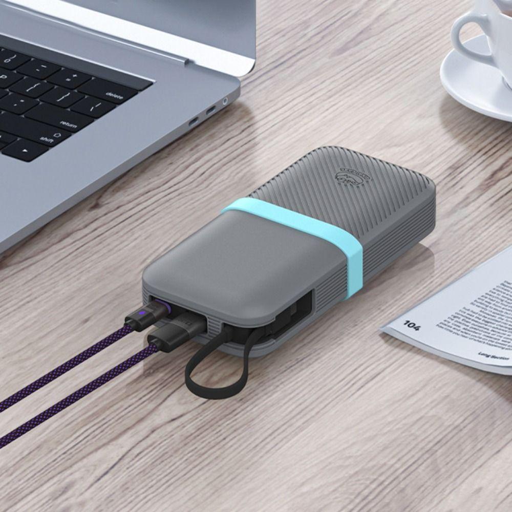 Solid Color Silicone Case Shockproof Carrying Case for CUKTECH CP25 20000mAh Power Bank 55W Travel