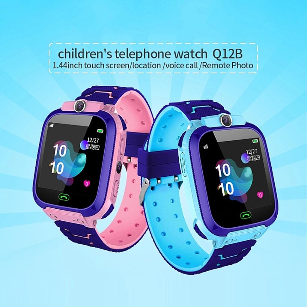 Q12B Kids Smartwatch Children Phone Watch with Call Voice Chat Location SOS Alarm Camera Flashlight Birthday Gifts Wrist Watch for Boys Girls