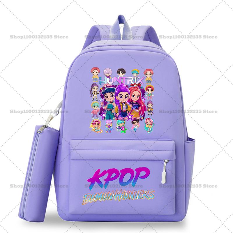 Kpop Demon Hunters Schoolbag Backpack for Student Teenager Rucksack Girl Casual Kawaii School Bag Travel Knapsack Mochila Present
