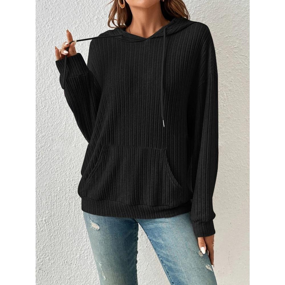 Women's Top Shirt Fall/Winter Long-Sleeve Shirt Knit Pullover Hoodie Pocket Sweatshirt