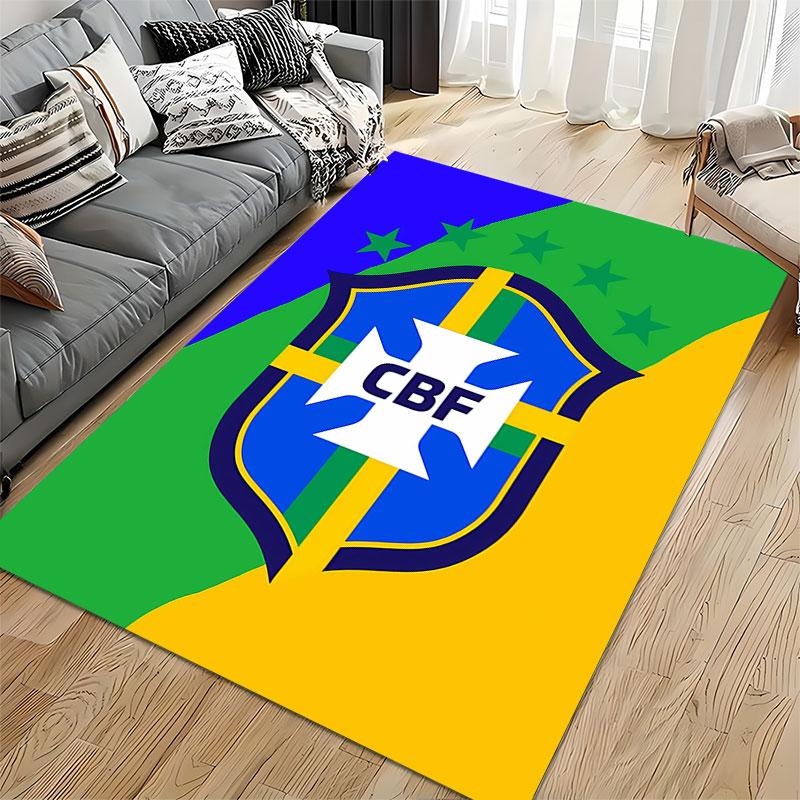 Brazilian Flag Shield Design suitable as a non-slip mat for the living room or bedroom sofa