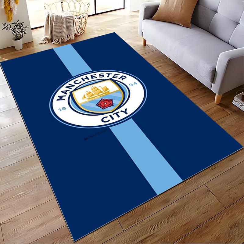 Manchester City Logo Area Rug for Fans Suitable for Use As an Anti-slip Game Mat for Living Room and Bedroom Sofas