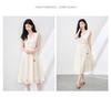 Nanyou Elegant Handmade Shell V-neck Embroidered Sleeveless Dress - Summer Vacation Style