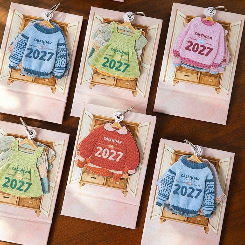 Clothing Shaped 2027 Desktop Calendar Mini Time Manegement Organizers School Office Supplies