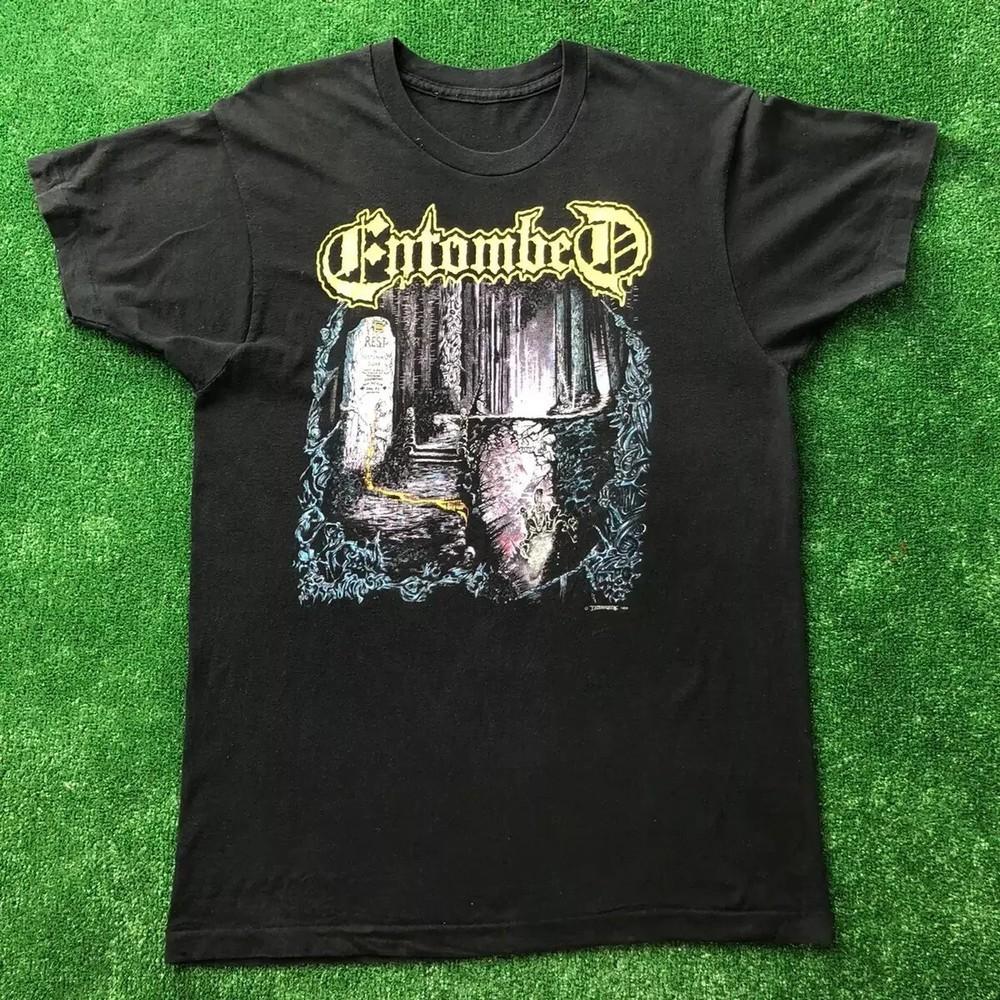 Винтажная футболка 1990 года Entombed Left Hand Path Черная Размеры от S до 5XL Унисекс L