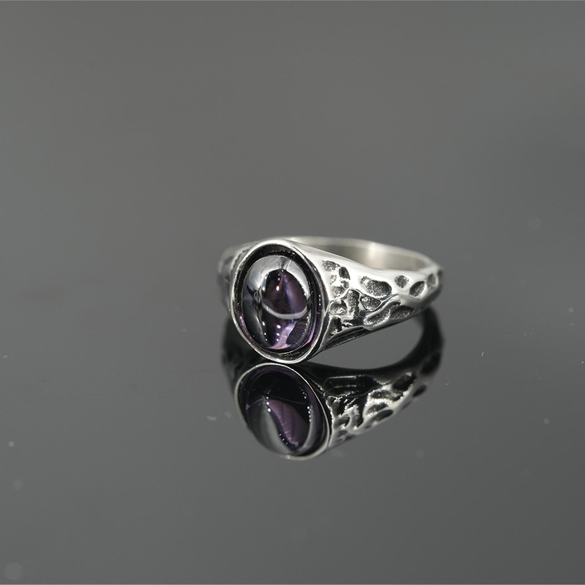 

2026 Retro Gemstone Ring Retro Fashion Men s Ring European and American Jewelry Ring No. 12