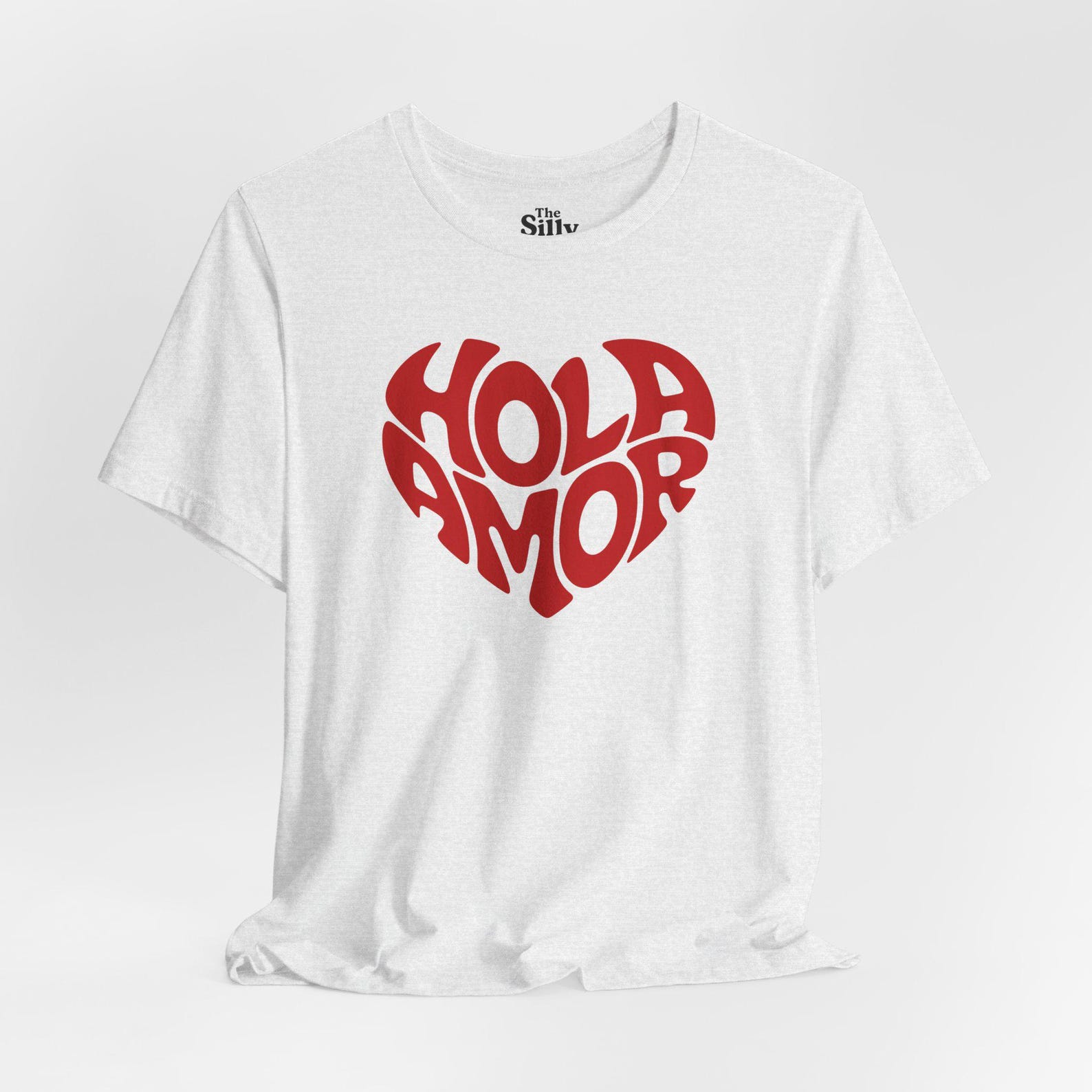 Hola Amor T-Shirt, Retro Heart Graphic Tee, Spanish Valentine s Gift 4XL