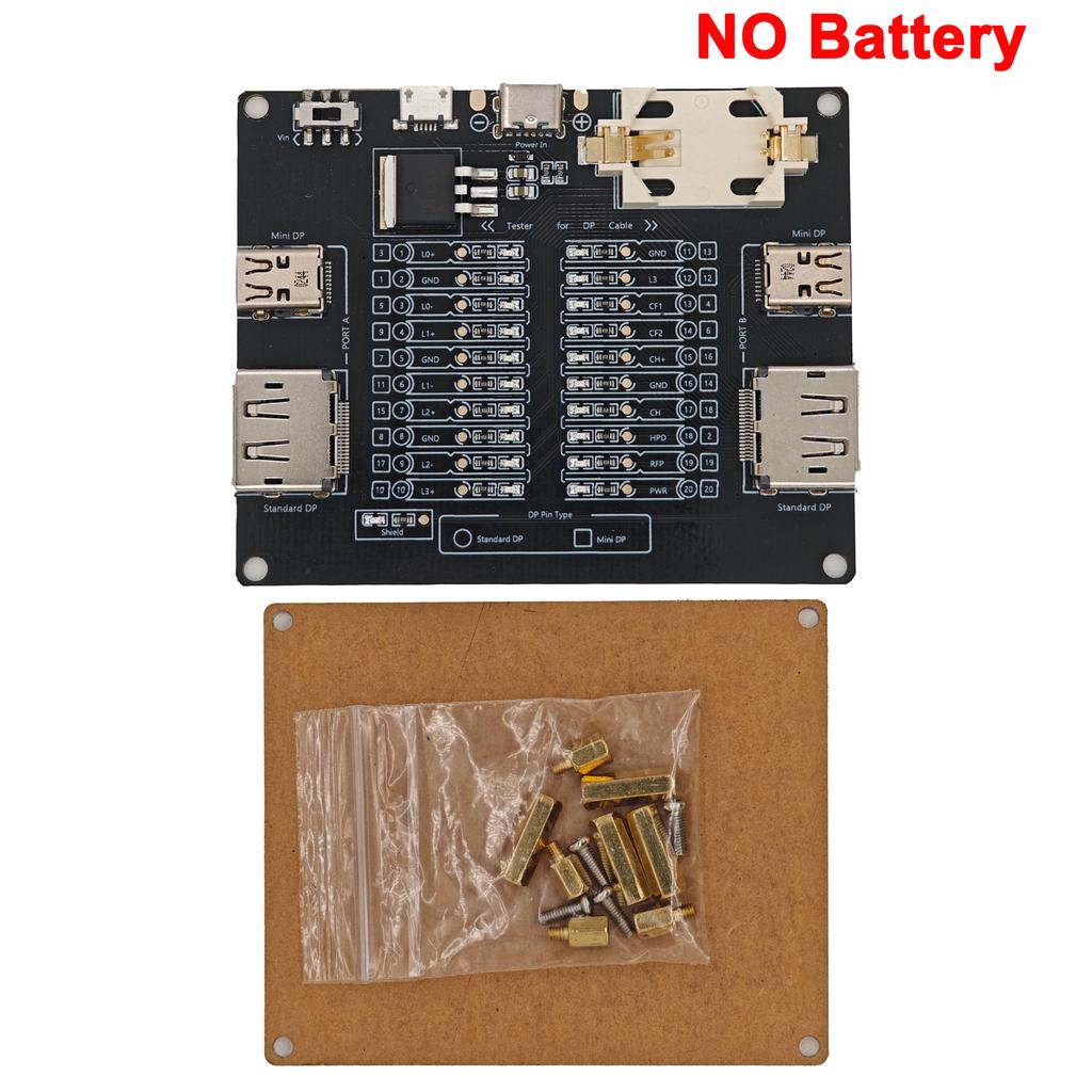 DP Cable Tester Board Data Wire Checker with Acrylic Case LED Indicator for Mini DisplayPort Cable / DisplayPort Data Cable Test