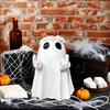 Halloween Middle Finger Ghost Statue Wreath Ghost Resin Figurine Sculpture Holiday Party Home Office Desktop Decoration Ornament