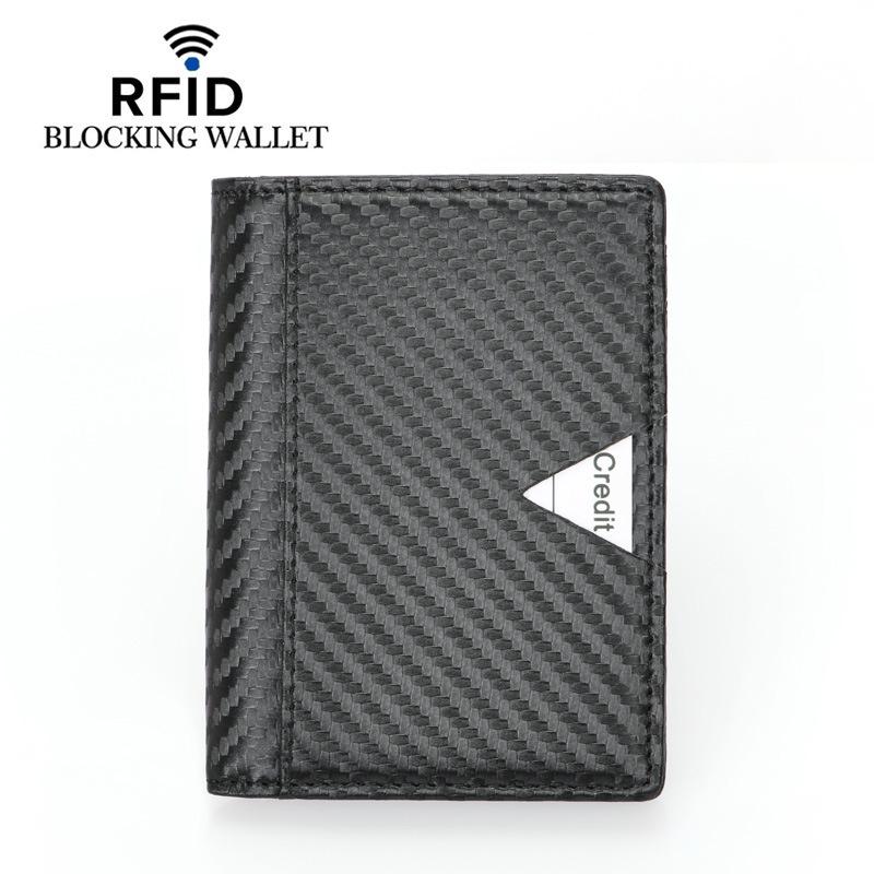 

Международный держатель для RFID-карт: Текстура углеродного волокна с выдвижным косым слотом - Многофункциональный мужской деловой ID-холдер