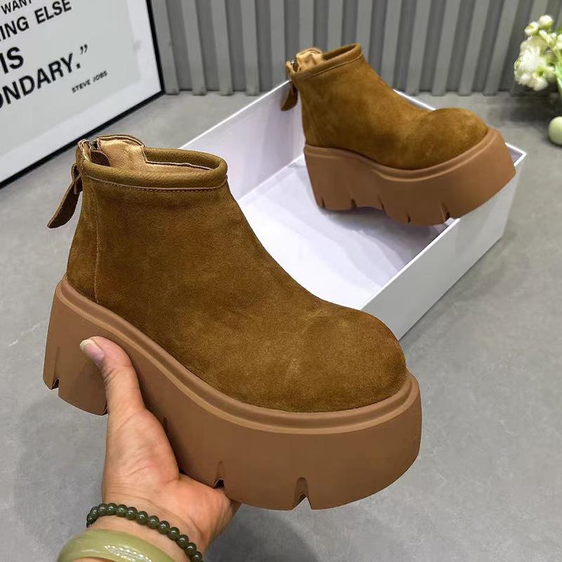 Fashion Platform Women Ankle Boots Flats Fashion Shoes Winter Designer Women Casual 2025 New Dress Cozy Goth Brand Chelsea Botas Mujer