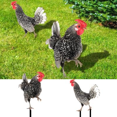 Realistické sochy kuřat,Akrylové Kohouty Zvířátka Kolíky,Dekor soch zvířat,Kuřecí ozdoby Umělecká výzdoba dvorku na dvorek