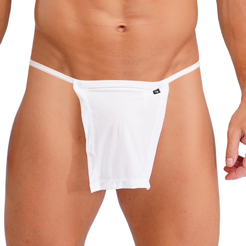 Comfortable Men‘s Cotton Underwear T-back Thong with Distinctive Waistband Loincloth Style
