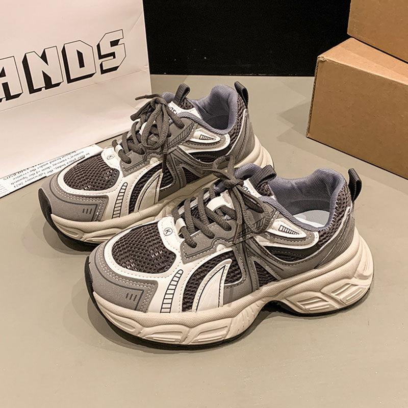 

Dad shoes women s shoes 2025 new popular spring and autumn super fire versatile muffin thick sole heightening sports and leisure shoes 40 серый