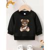 European Size Cartoon Bear Print, 0-3 Years ' Durable Wrinkle-Resistant Comfortable Spring/Fall Versatile Crew Neck Sweatshirt