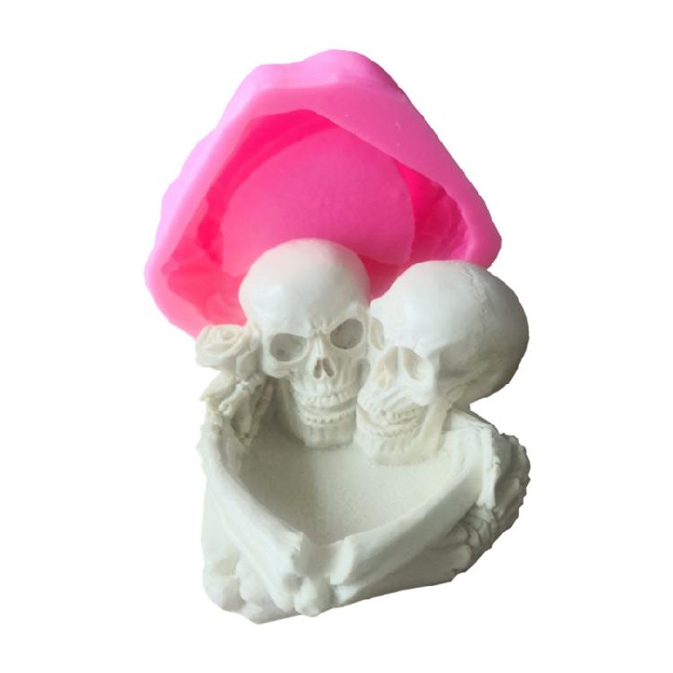 

Couple Skull-shaped Ashtray Silicone Mold Resin Mold for DIY Craft Jewelry Tool 1