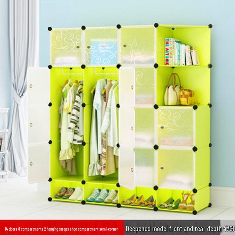 Children's Folding Resin Wardrobe: Assembled Plastic Storage Cabinet for the Living Room