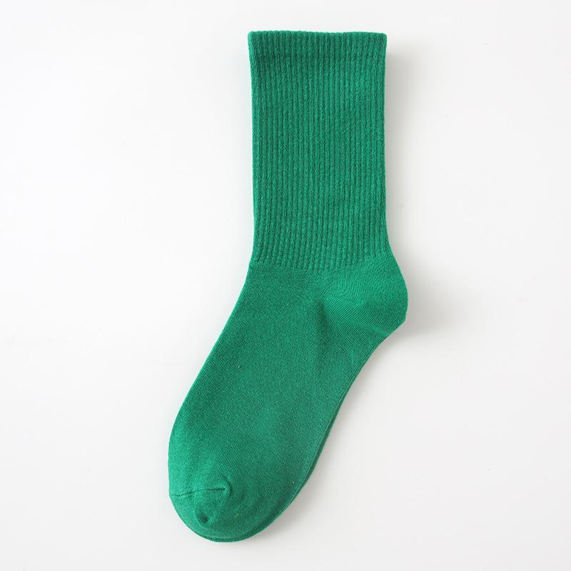 Female Spring and Autumn Thin Style Pure Color Candy Color Movement In The Tube Pile Socks
