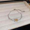 Gold-Plated Zircon Sun & Heart Bracelet: Stylish, Versatile, Elegant Light Luxury Jewelry for Women.