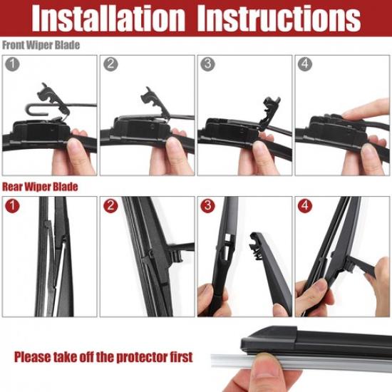 3pcs 22" 21" 11" Windshield Wiper Blade for Jeep Grand Cherokee 2014- Hook