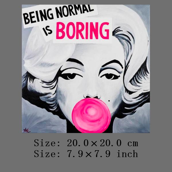 Adesivi Termici alla Moda sui Vestiti Marilyn Monroe Toppe da Stirare Dipinti Divertenti Strisce Trasferimenti Termosensibili Distintivi Personalizzati