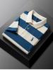 Striped Lapel T-shirt for Middle-aged Men - Summer Short Sleeve Polo Casual Top