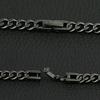 [e-housekiya] Titanium Curb Chain Necklace, Black, for Men and Women, 50cm, 5.7mm, Hypoallergenic