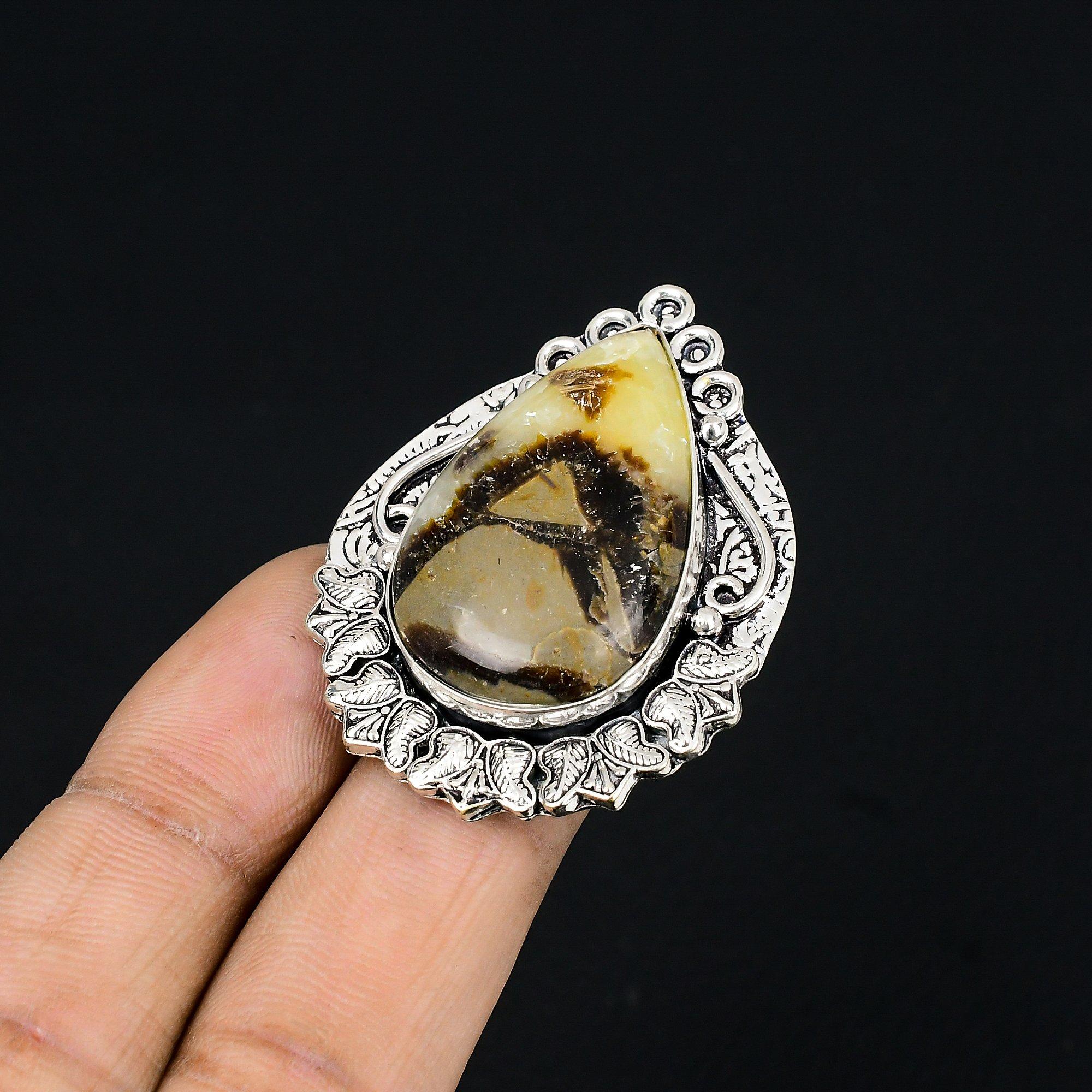 

Septarian Gemstone Sterling Silver Anniversary Engagement Birthday New Ring US 7 7
