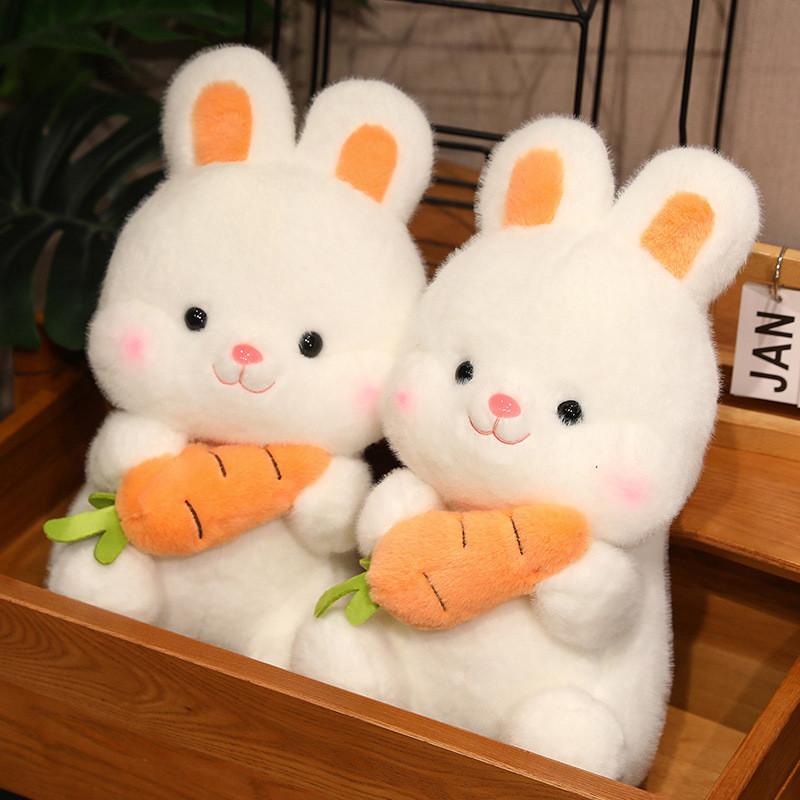 Endearing Plush Short Bunny With Carrot  Kids Perfect Birthday Gift Celebrations