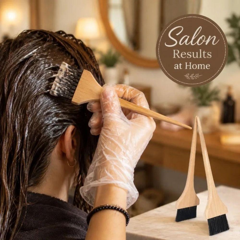 Wide Brush Bristles Bamboo Tinting Comb Bamboo Salon Coloring Tool  Hair Dye DIY Styling