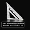 1pcs 7Inch Triangle Ruler Measurement Tool Aluminium Alloy Carpenter Tools Inch Metric Angle Ruler Square Woodworking Tools New