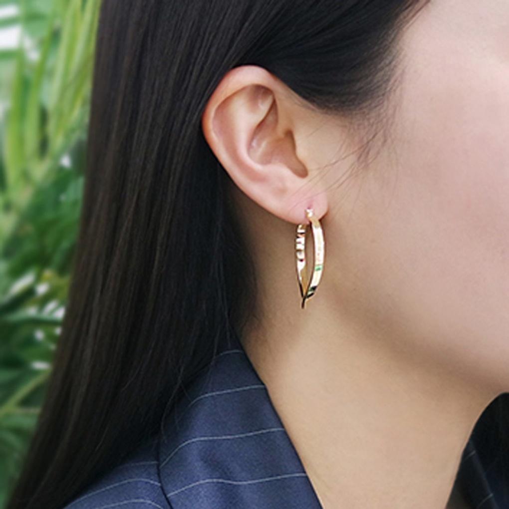 PAULBRIAL PSBE0030 (YG) Wave Hoop Ring Earrings